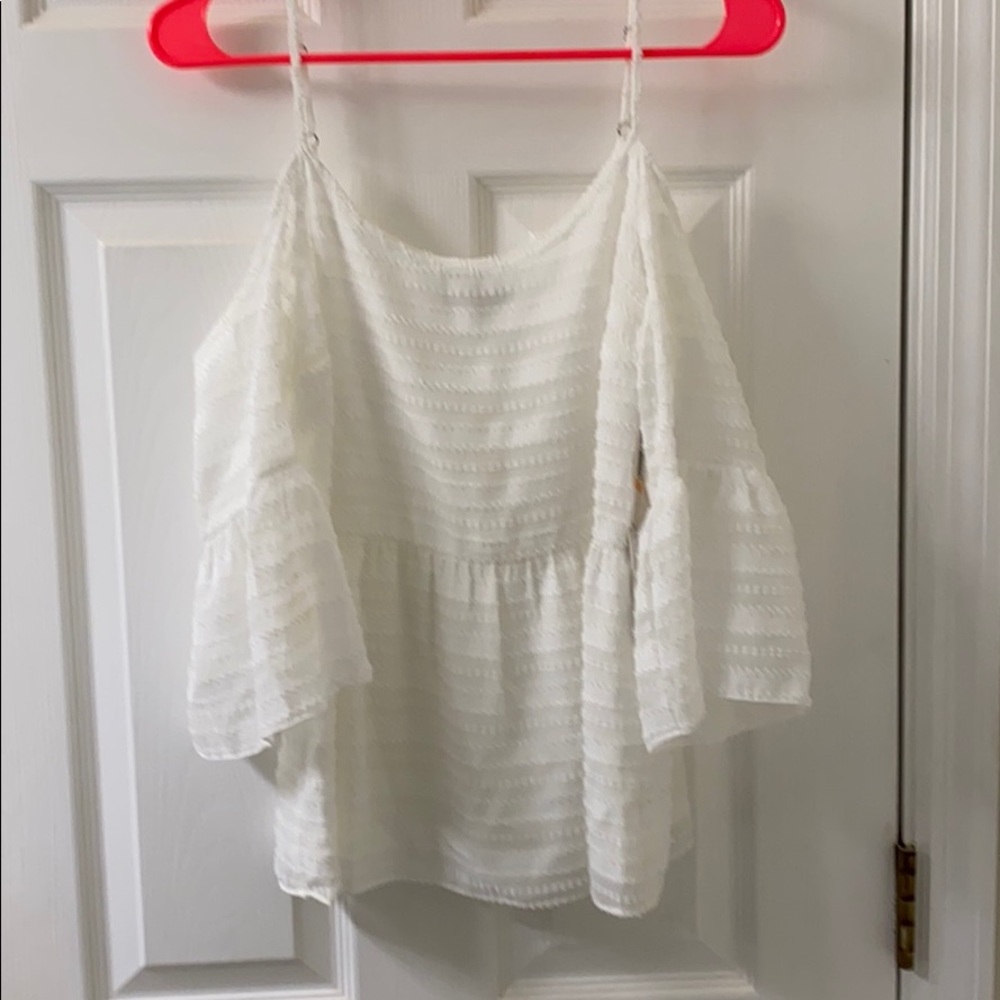 White Open-shoulder Top